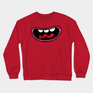 Smile funny face mask cartoon with bulk teeth Crewneck Sweatshirt